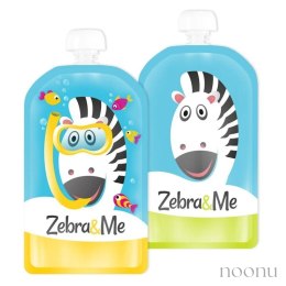 Zebra & Me saszetki tubki do karmienia wielorazowe 2 szt DIVER