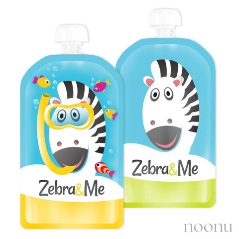 Zebra & Me saszetki tubki do karmienia wielorazowe 2 szt DIVER