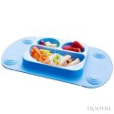 EasyTots silikonowy talerzyk trójdzielny z matą i lunchbox EasyMat Mini 2in1 BLUE