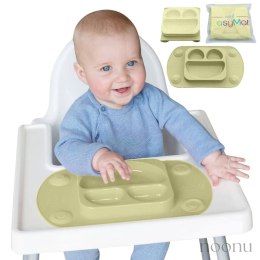 EasyTots silikonowy talerzyk trójdzielny z matą i lunchbox EasyMat Mini 2in1 OLIVE