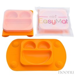 EasyTots silikonowy talerzyk trójdzielny z matą i lunchbox EasyMat Mini 2in1 ORANGE