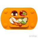 EasyTots silikonowy talerzyk trójdzielny z matą i lunchbox EasyMat Mini 2in1 ORANGE