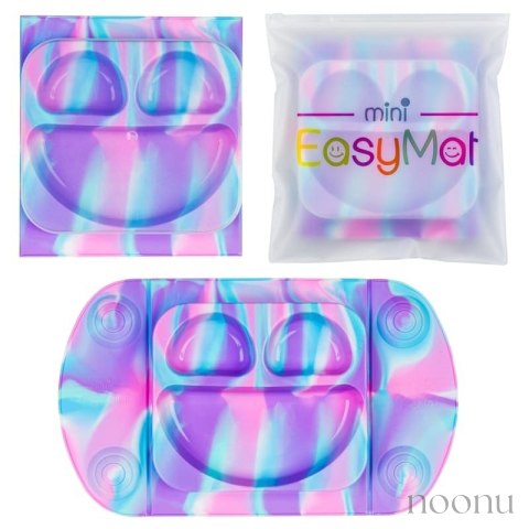 EasyTots silikonowy talerzyk trójdzielny z matą i lunchbox EasyMat Mini 2in1 UNICORN