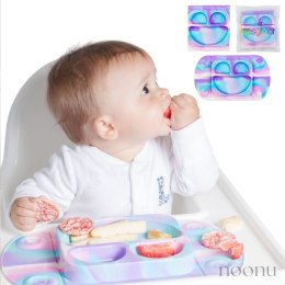 EasyTots silikonowy talerzyk trójdzielny z matą i lunchbox EasyMat Mini 2in1 UNICORN