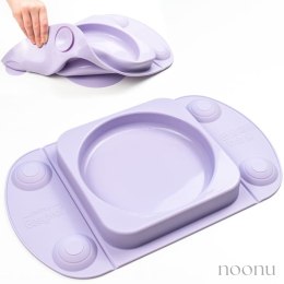 EasyTots silikonowy talerzyk z przyssawką i matą i lunchbox EasyMat Mini Max 2in1 LILAC