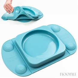 EasyTots silikonowy talerzyk z przyssawką i matą i lunchbox EasyMat Mini Max 2in1 TEAL