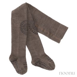 GoBabyGo antypoślizgowe rajstopy do raczkowania i nauki chodzenia WOOL Brown Melange 6 m+