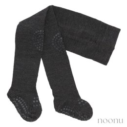 GoBabyGo antypoślizgowe rajstopy do raczkowania i nauki chodzenia WOOL Dark Grey Melange 12 m+