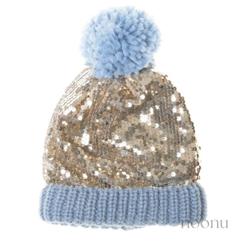 Rockahula Kids czapka zimowa dla dziewczynki Shimmer Sequin Blue 3-6 lat