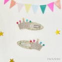 Rockahula Kids spinki do włosów dla dziewczynki 2 szt. Glitter Crown Clips