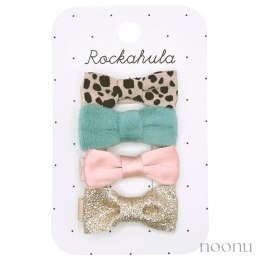 Rockahula Kids spinki do włosów dla dziewczynki 4 szt. Leopard Love Mini Bow