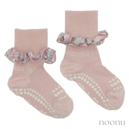 GoBabyGo antypoślizgowe skarpetki do nauki chodzenia LIBERTY BAMBOO Soft Pink Michelle 12 m+