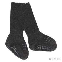 GoBabyGo antypoślizgowe skarpetki do nauki chodzenia WOOL Dark Grey Melange 6 m+