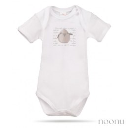 Lait Baby Organic Body Short Sleeve Tweet the Bird Gray 3 m+