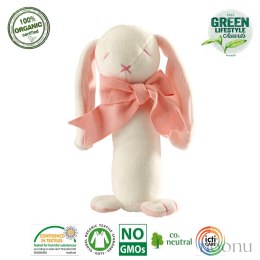 Maud N Lil Grzechotka organiczna miękka z BIO bawełny GOTS Rose The Bunny Stick Rattle