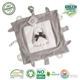 Maud N Lil Kocyk przytulanka z gryzakami z organicznej BIO bawełny GOTS Luxury Soft Play Blankie