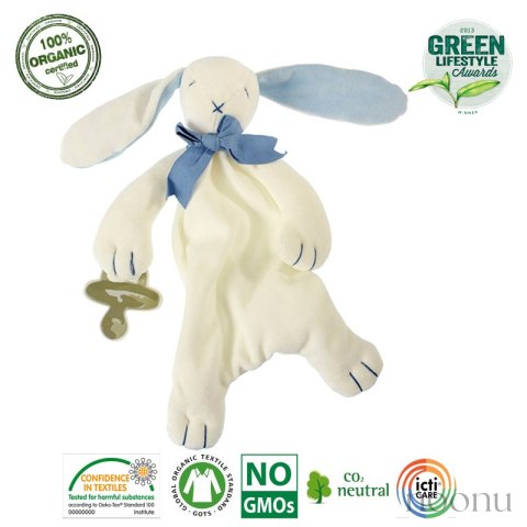 Maud N Lil Opiekun smoczka z organicznej BIO bawełny GOTS Oscar The Bunny Comforter 2in1