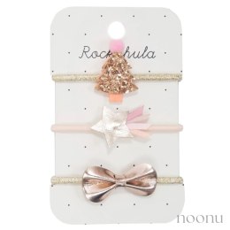 Rockahula Kids gumki do włosów dla dziewczynki 3 szt. Rose Gold Xmas Tree