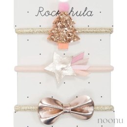 Rockahula Kids gumki do włosów dla dziewczynki 3 szt. Rose Gold Xmas Tree