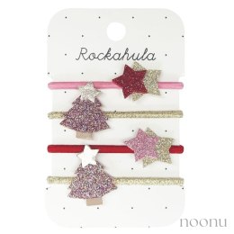 Rockahula Kids gumki do włosów dla dziewczynki 4 szt. Jolly Glitter Xmas Tree