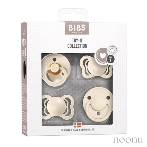 BIBS TRY-IT PACK IVORY 4 smoczkowy zestaw prezentowy smoczków niemowlęcych