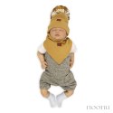 Hi Little One czapka z chustą komplet ALPACA BOHO Mustard S Pom Pom