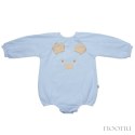 Hi Little One rampers niemowlęcy MIŚ OverSize BOHO Blue roz M Pom Pom