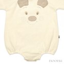 Hi Little One rampers niemowlęcy MIŚ OverSize BOHO Ivory roz S Pom Pom